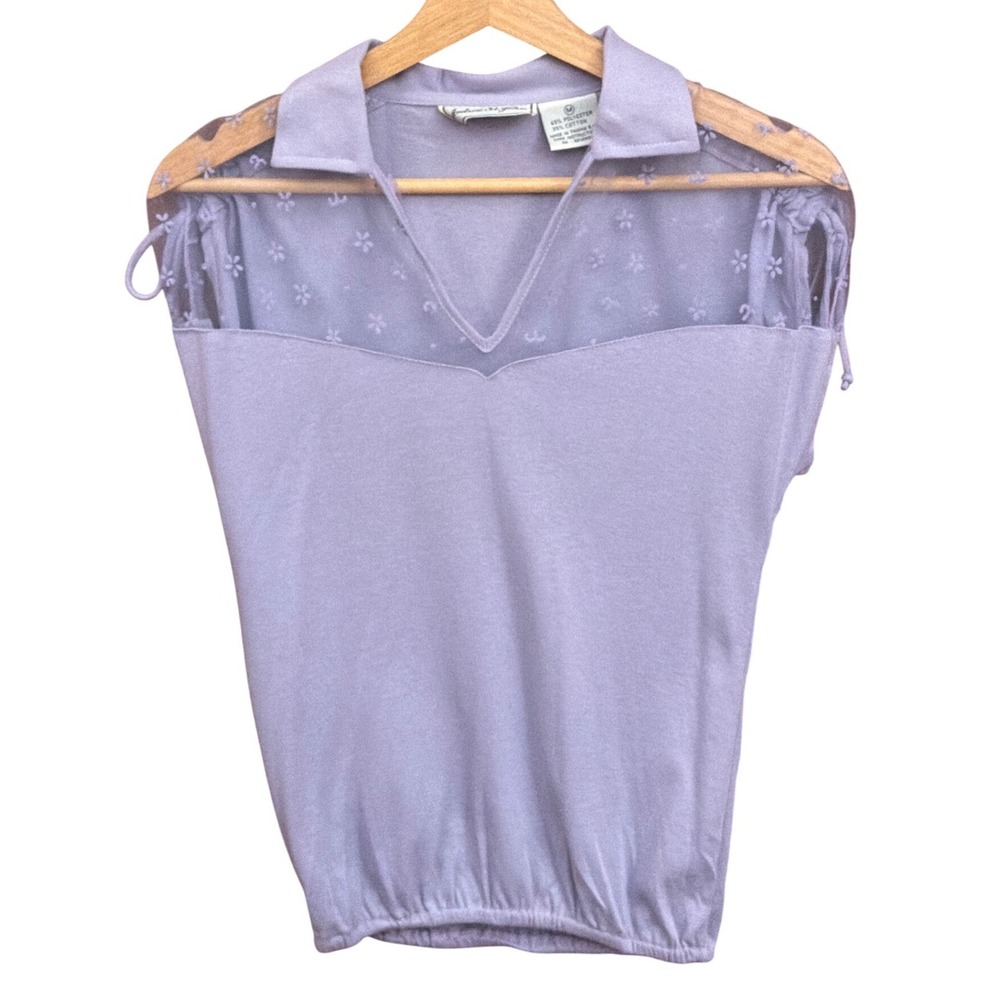 Vintage 90's Andrew St. John Lavender Top Coquette Grandmacore Cottagecore
